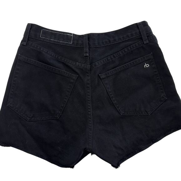 Rag & Bone Shorts Womens 26 Black Justine High Rise Frayed Cutoff Casual Summer - Picture 4 of 10